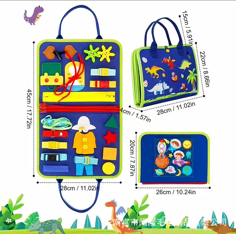 Letras de dinosaurio transfronterizas DIY juguetes educativos de educación temprana para niños tablero ocupado tablero de aprendizaje de fieltro Junta de Educación Temprana Montessori