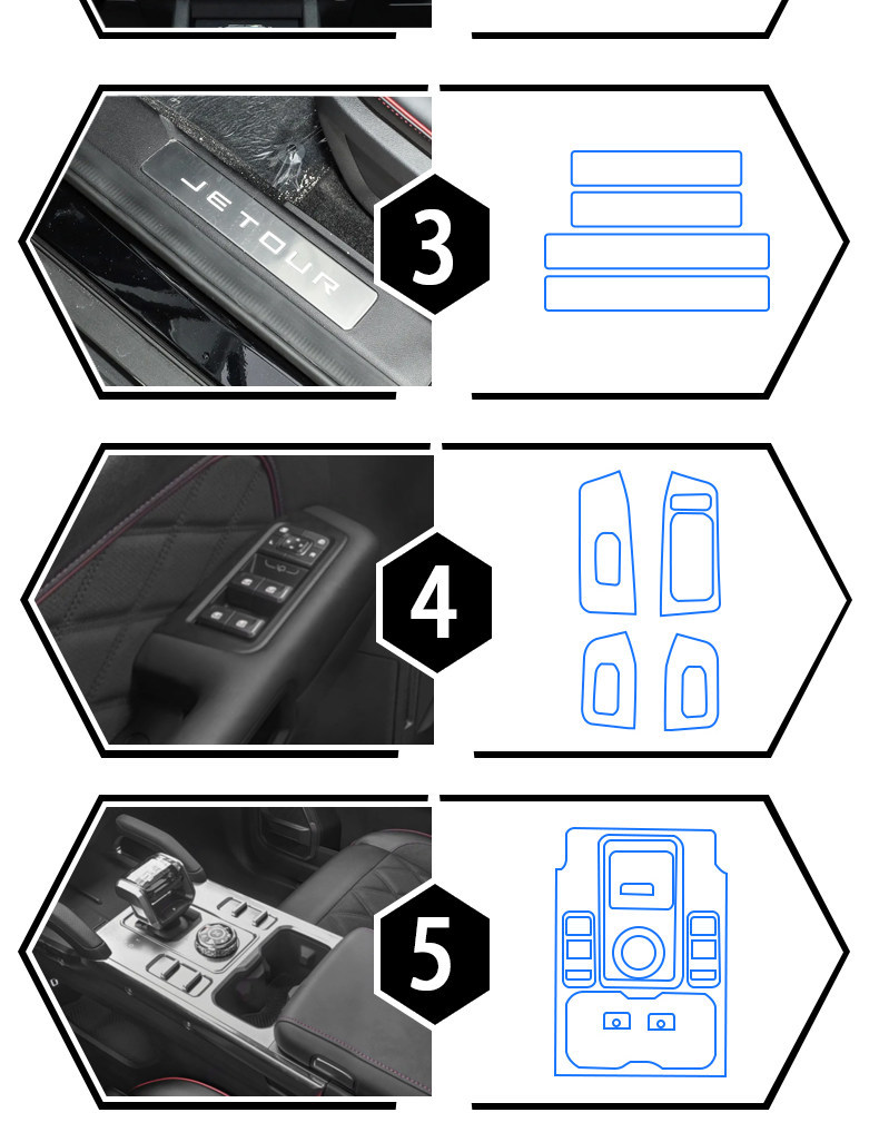 Suitable for 26 models of Jetour Traveler interior protection film, center console navigation screen film, gear shift film modification