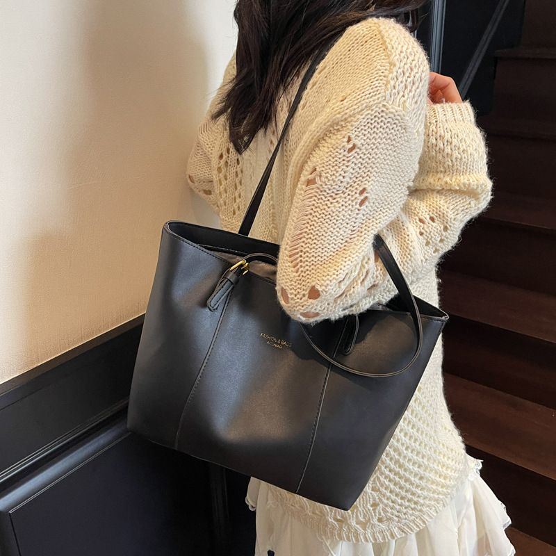 大容量托特包新款复古高级感女士单肩包时尚通勤百搭腋下包手提包|undefined