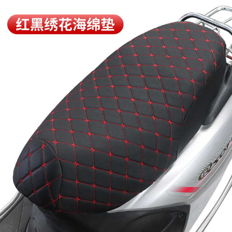 Motuoche – Electric Vehicle Leather Embroidery Electric car cushion - red-sea-embroidered-sponge-pad-m-size