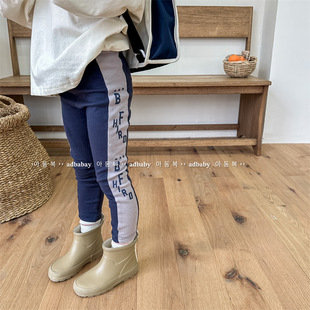 2025 New Autum Children's Clothing Girls Autum Letter Printed Leggings Pants Children's Pants 123559