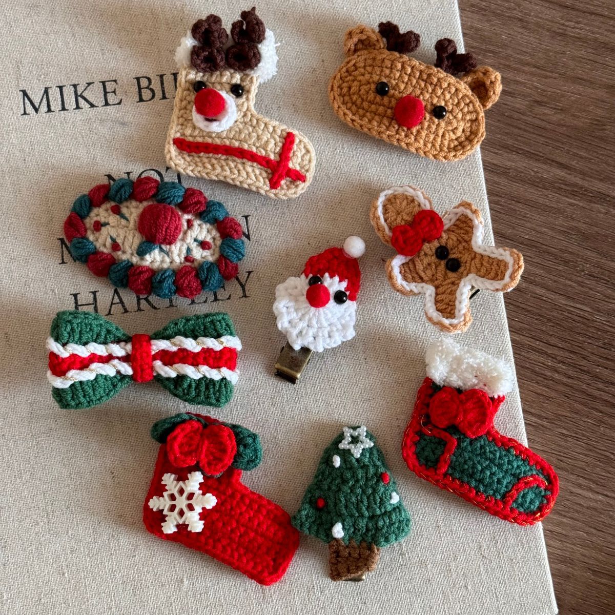 Weihnachtsgeschenk Süße Wolle Weihnachtshaarnadel Weihnachtselchsocken festliche Atmosphäre BB-Clip Ponyclip Seitenclip Haarschmuck_voghion.com