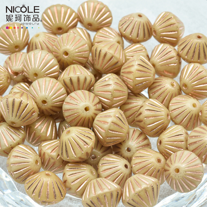 Importado Checo Baos Osha esmaltado linterna cuentas de mano 9mm accesorios de material DIY pulsera alrededor de 100 piezas