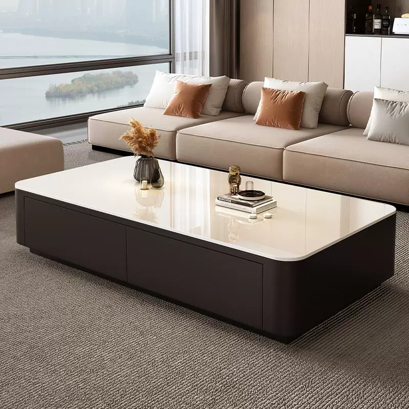 Журнальный столик из сланца, светлый роскошный журнальный столик, ТВ-тумба, высококачественный новый журнальный столик для маленькой квартиры 2025 года, комбинация журнального столика и ТВ-тумбы для гостиной