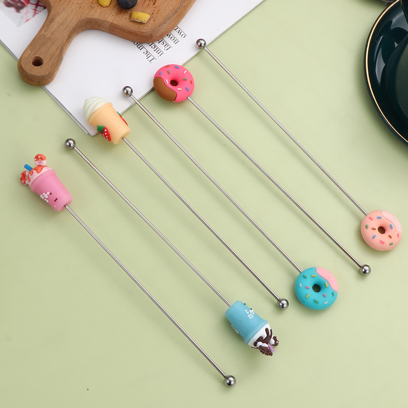 Creativo de dibujos animados 304 barra de agitación de acero inoxidable bar restaurante jugo de café coctelera coctelera