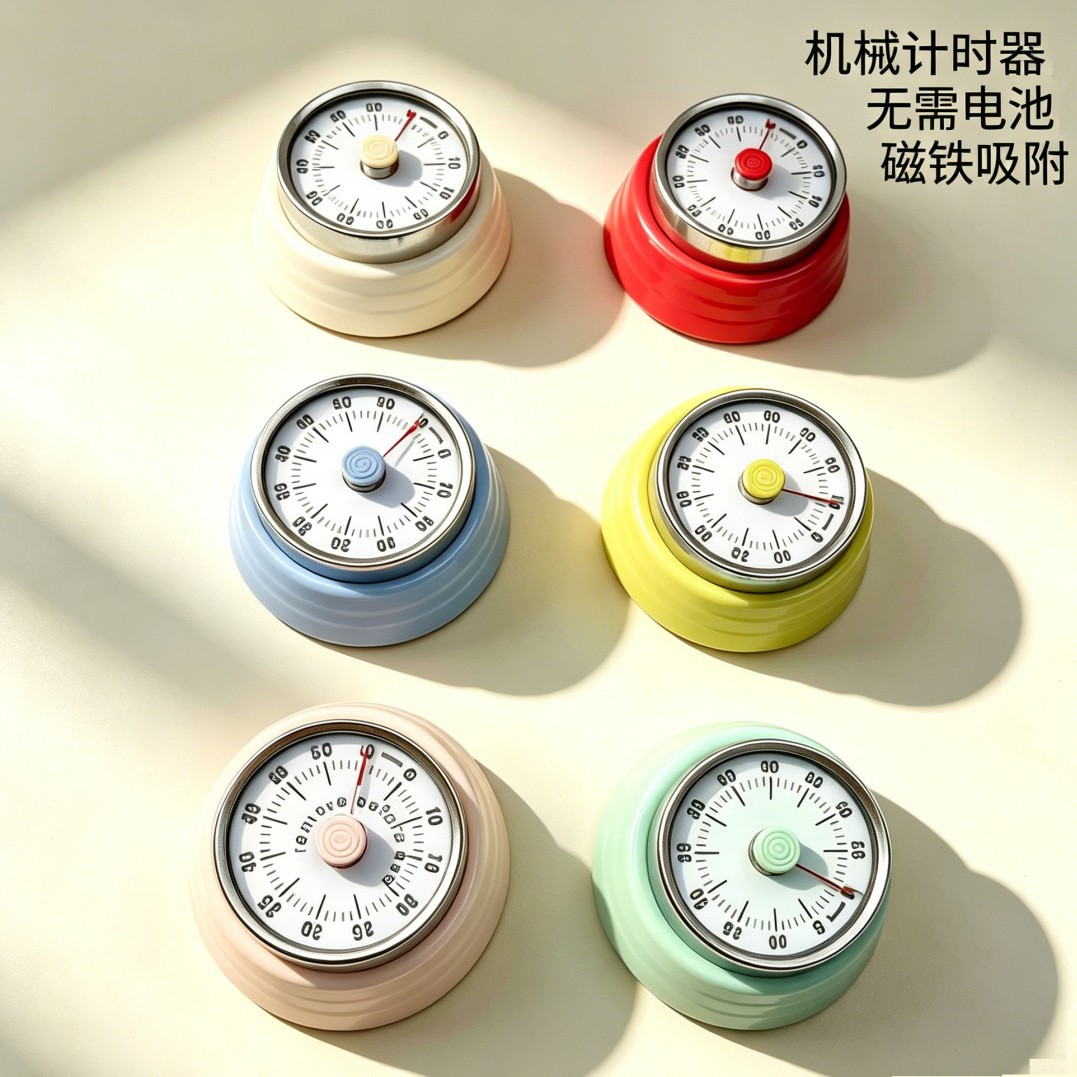 Cross -border metal round timer Time visual digital dial mechanical…
