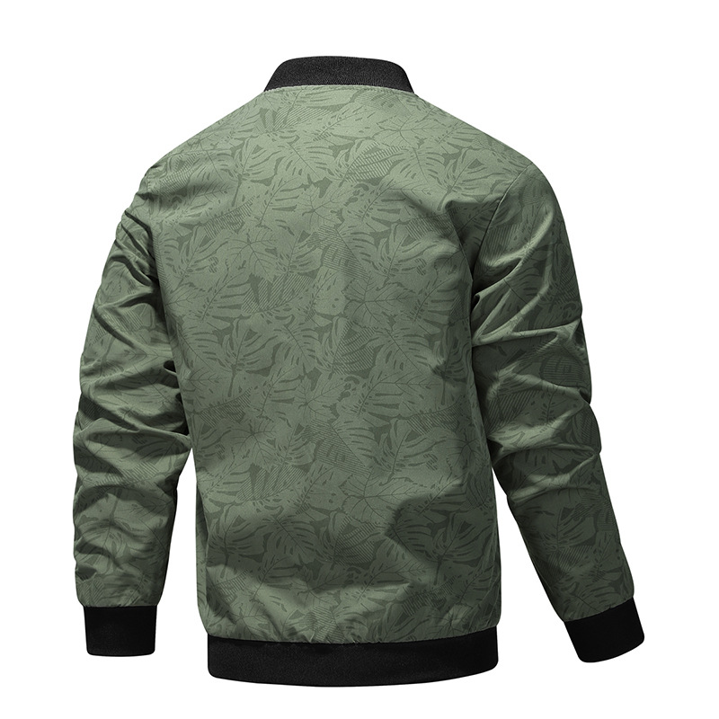 Chaqueta de cuello de béisbol transfronterizo hombre simple impresión de moda casual chaqueta deportiva primavera y otoño chaqueta delgada fábrica al por mayor