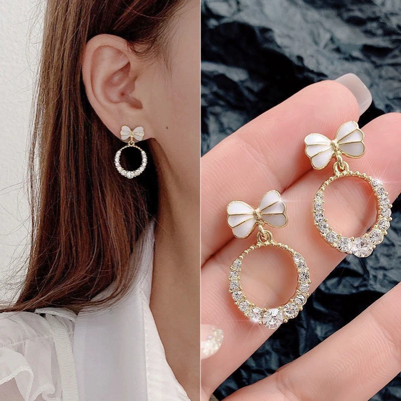 Серьги, серебряные иглы, стиль Шанель, серебро 925 пробы, легкий роскошный стиль, высококачественный стиль