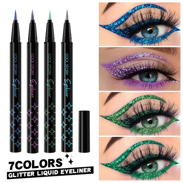 Cross-Border Pearlescent Eyeliner Pen, Water-Storing Quick-Dry Metallic Color Liquid Eyeshadow Pen, Eye Brightening, Quick-Dry and Long-Lasting