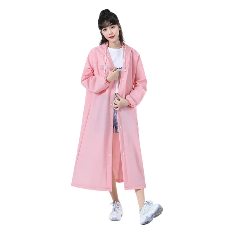 Venta al por mayor no desechable impermeable EVA moda adulto al aire libre senderismo portátil engrosado largo impermeable de una pieza