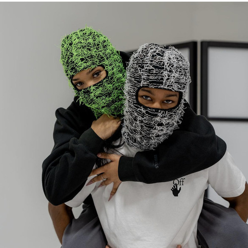  Cross-border Single Hole Baklava Hat for Men and Women Knitted Camouflage Face Mask Outdoor Fun and Warm Head Covering