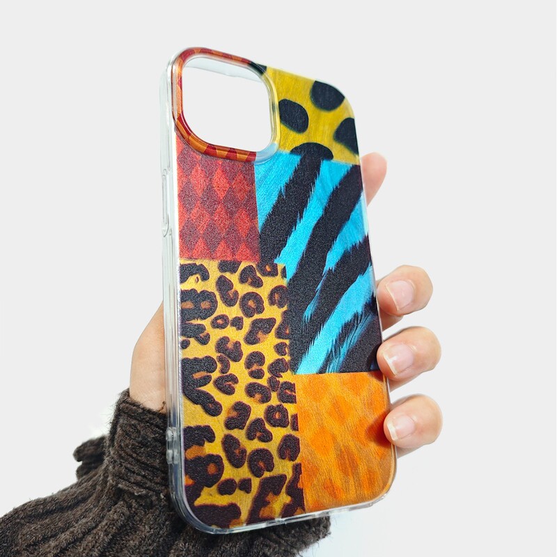 Explosive Leopard Pattern Stitching Feather Yarn Painted IMD Suitable for Apple 16 Phone Case Explosive Leopard Pattern Stitching Feather Yarn Painted IMD Suitable for Apple 16 Phone Case