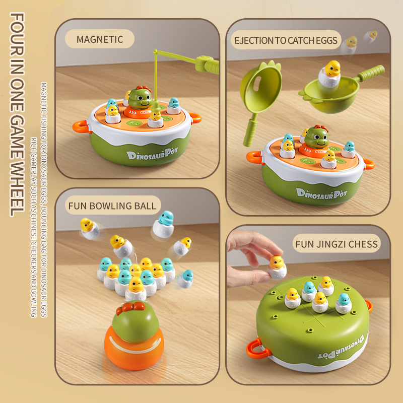 Niños salvando pequeños dinosaurios juguetes rebote plato giratorio pesca bebé interactivo entre padres e hijos rompecabezas juegos de mesa juguetes
