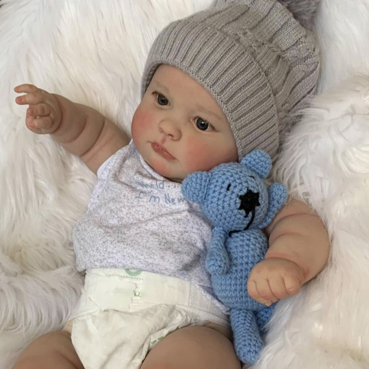 60cm grande gordo bebé simulación bebé renacido muñeca Joseph de alta gama exquisito hecho a mano pintado 3D piel