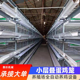 小层叠全自动蛋鸡笼 鸡舍喂料自动捡蛋集蛋清粪鸡笼设备厂家供应