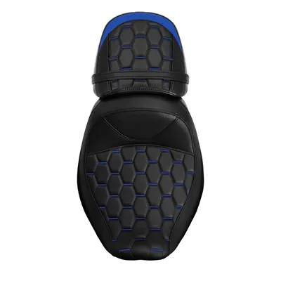 Suitable for Harley Street Glide Motorcycle cushion - honeycomb-style-black-blue-line