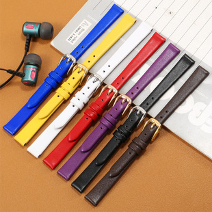 Spot wholesale 6/8/10mm women's leather watch with color first layer leather ultra-thin small size