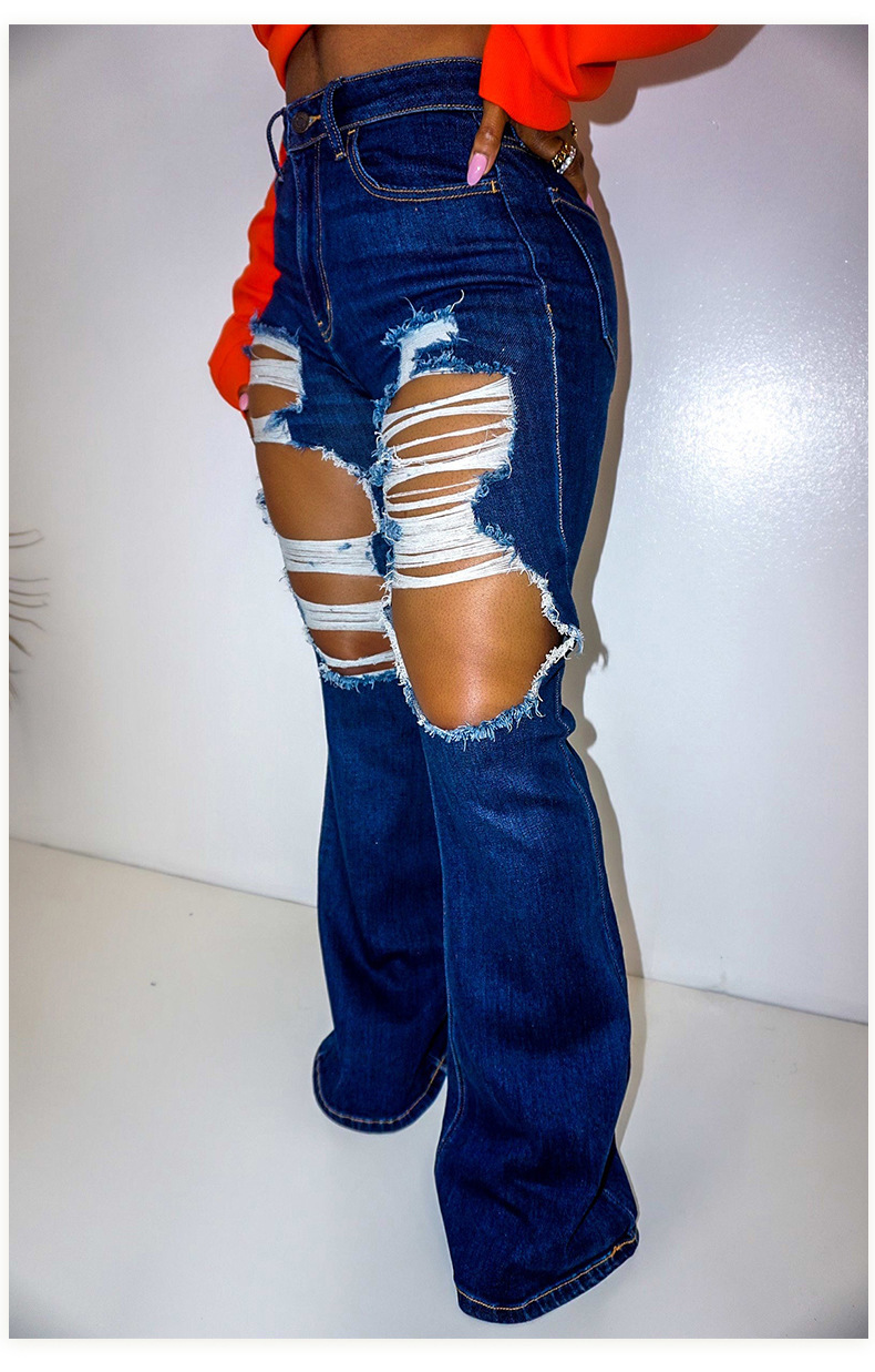women s ripped bootcut jeans nihaostyles clothing wholesale NSTH80257