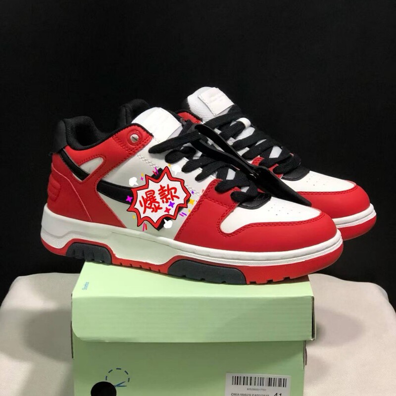 Off Co-Branded White Arrow Couple Street Casual Sports Shoes Men's and Women's Sneakers Cushioning and Comfortable Retro White and Black