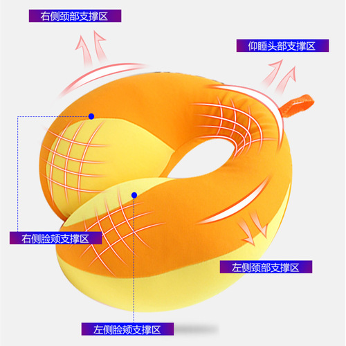 儿童u型枕宝宝车载安全座椅颈枕飞机推车外出旅行防歪头泡沫粒子