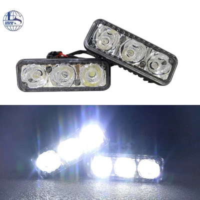 Avtomobil LED Gündüz Hərəkət İşığı Yüksək Güclü 3LED Dönüş Siqnalı Motosiklet Projektoru Super Parlaq
