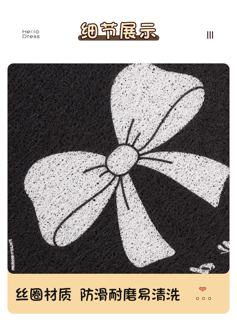 Bowknot Car Wire Loop Floor Mats, Cartoon Cute Car Foot Mats, Universal Style, Dirt-Resistant and Wear-Resistant Car Interior Foot Mats