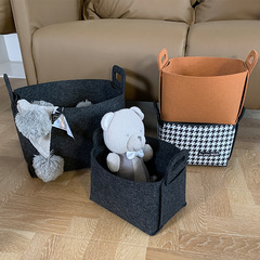 Felt Japanese Style Folding Portable Book Desktop Storage Basket Travel Storage Office Document Snack Storage Box