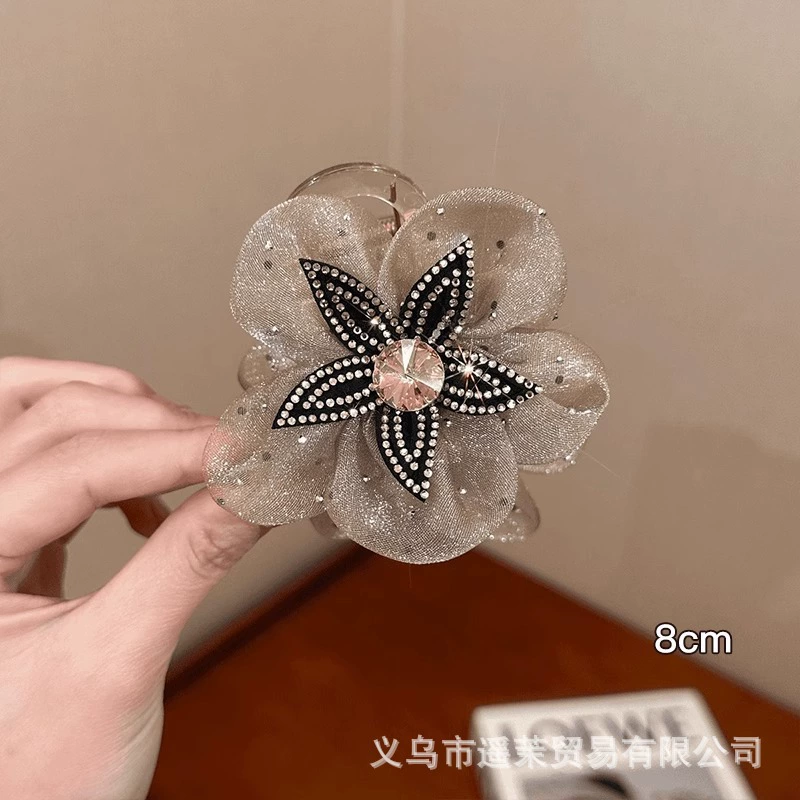 Атмосферная заколка для волос для фотосессий, крабовая заколка, модная hair accessory, с цветами