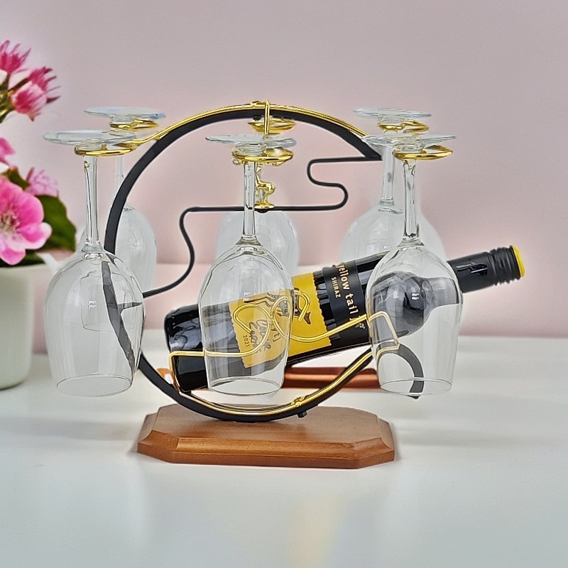 新中式酒柜内红酒架酒架子摆件装饰倒挂悬挂摆酒展示架家用红酒杯