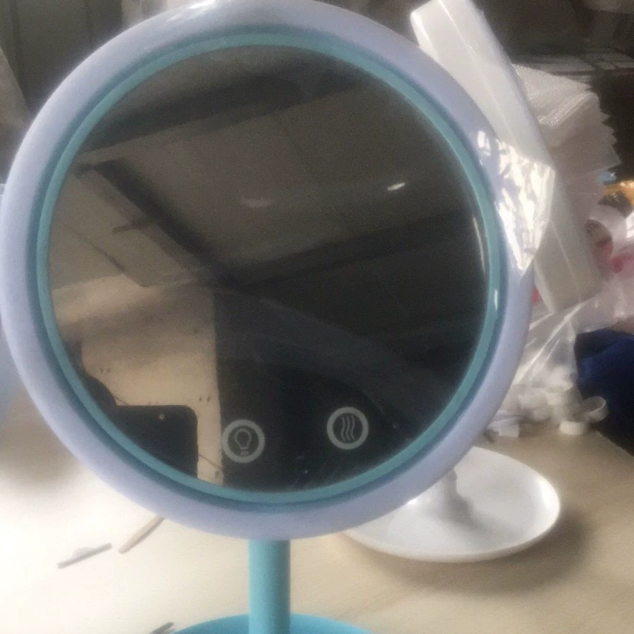 BeautyBreezeMirror с вентилятором, зарядкой, светодиодной подсветкой, настольное зеркало без потоотделения, LED мини-зеркало
