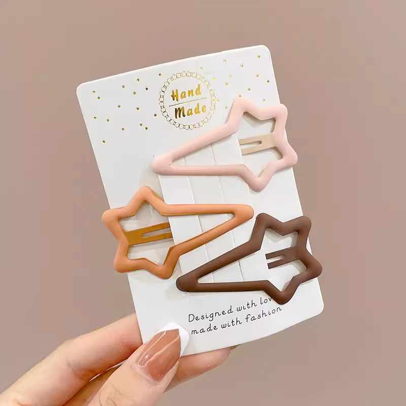 Horquilla de estrella de color dopamina 2025 nueva horquilla de gota de agua de nube para niños flequillo lateral bb clip tocado