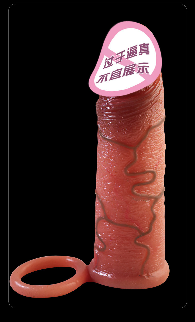 Hollow Wearable Penis Sleeve in Liquid Silicone, Thickened Manual Design — detail image 10