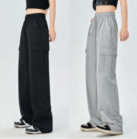 Quick-drying overalls women's summer new thin high-waist wide-leg pants loose casual slimming sun-proof American sports pants