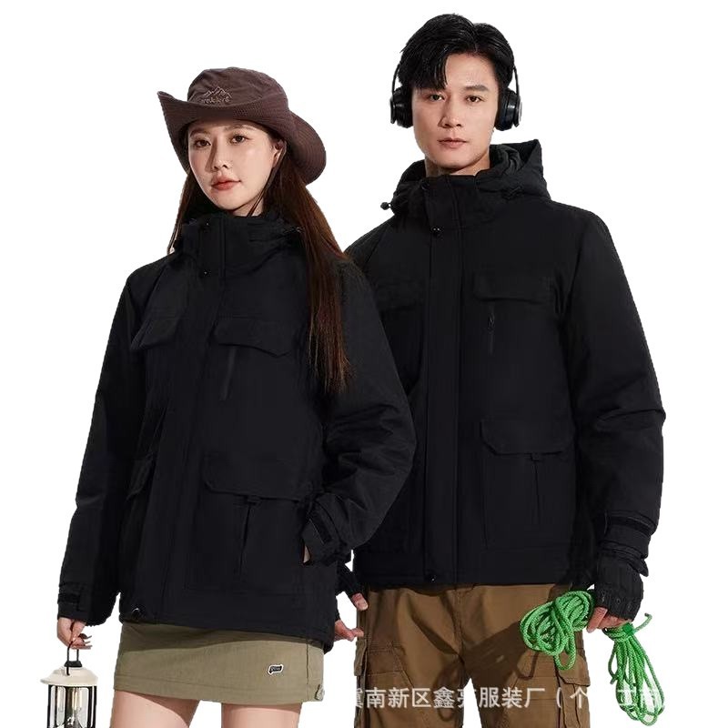 冲锋衣工作服秋冬装加绒厚男风衣女外套工装团体厂服印字logo|undefined