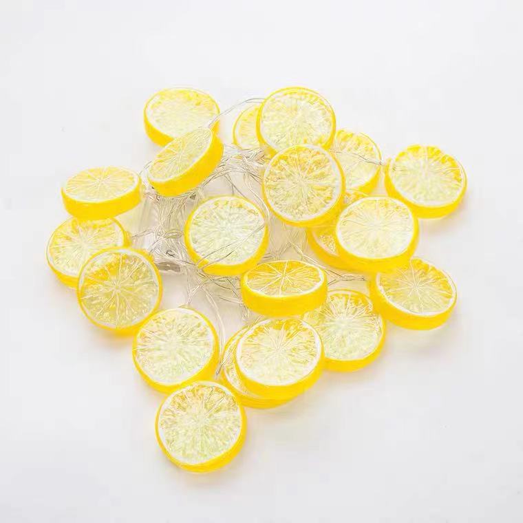 Cross-border manufacturer wholesale LED lemon string lights holiday decoration lights summer beach camping party fruit decoration lights 5