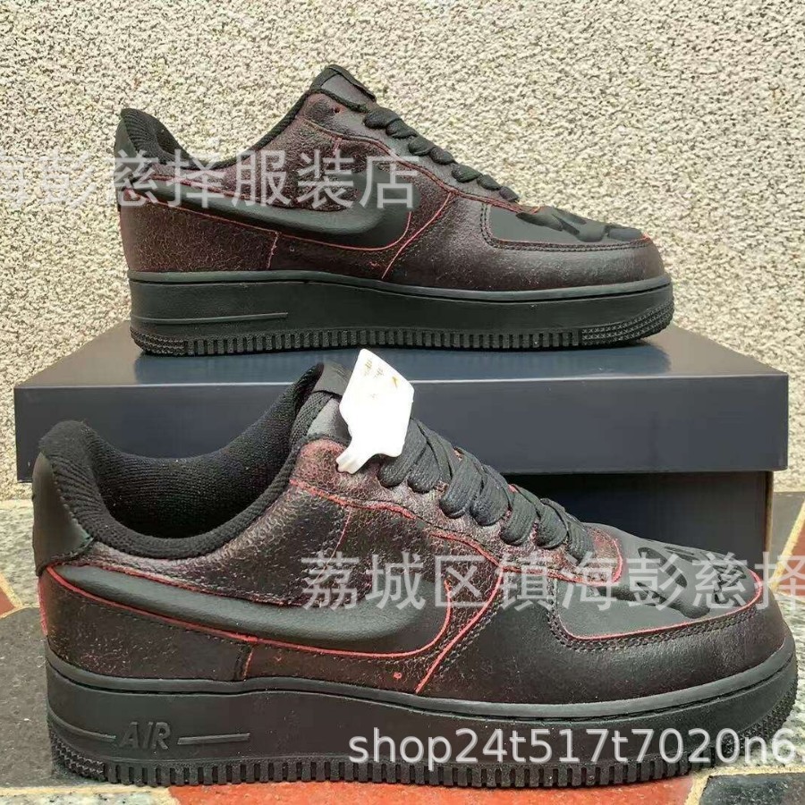 Precio de fábrica Putian puro nivel de cabeza original AF1 Halloween trigo negro y blanco panda baja fuerza aérea No. 1 comercio exterior transfronterizo