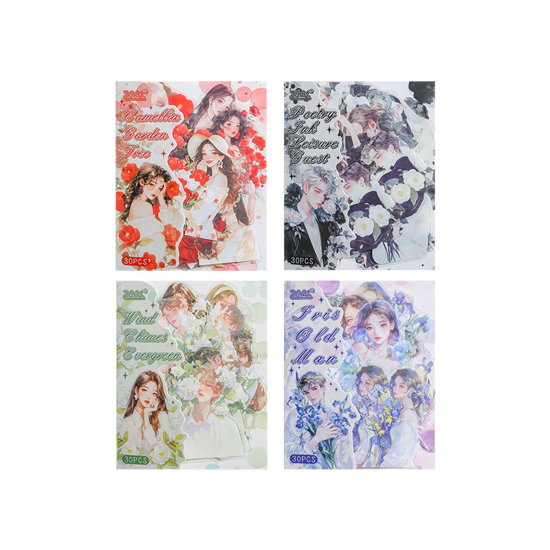 Tea Language Light Song Anime Flower Personaje Tema Pegatinas PET Material de decoración de cuentas de mano de bricolaje Paquete de pegatinas de personajes
