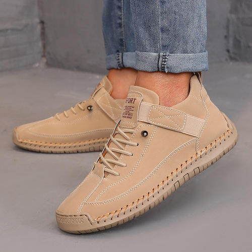 Spring and Autumn Fashion Couple Leather Boots Outdoor Casual Men and Women Plus Size Short Boots Handmade Men's Boots