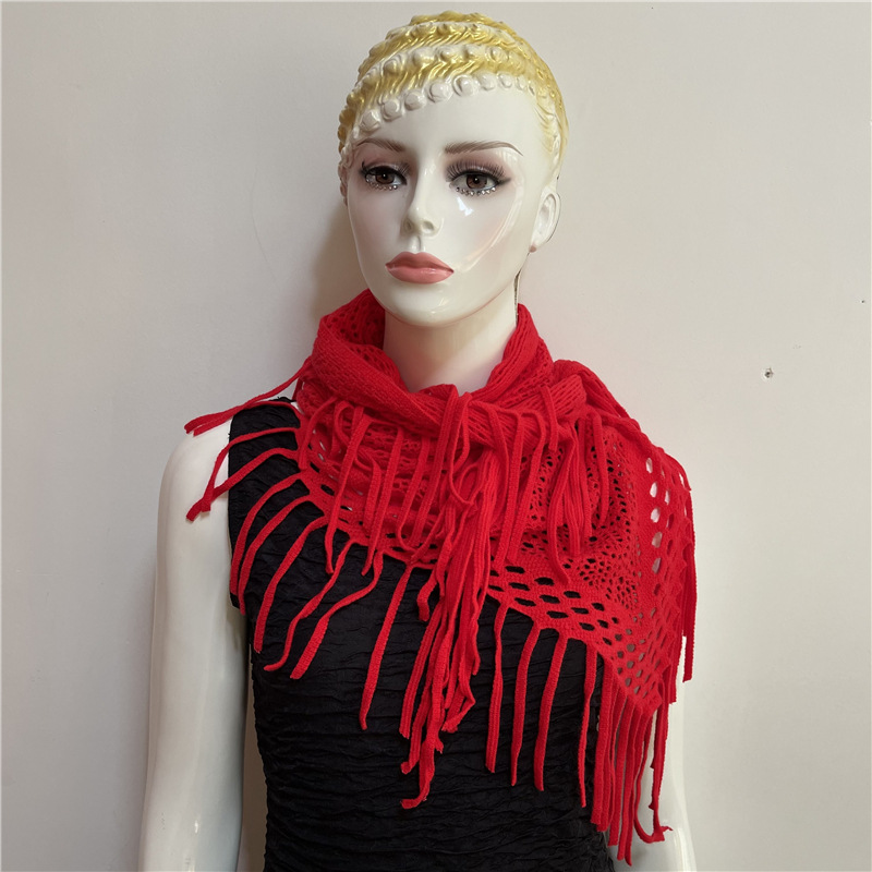 Frau Mode Einfarbig Künstliche Wolle Quaste Schals display picture 65
