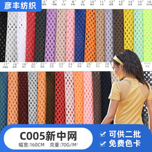 现货多色全涤网布C005新中网70g低弹网布沙滩裤服装内衬网雅面料