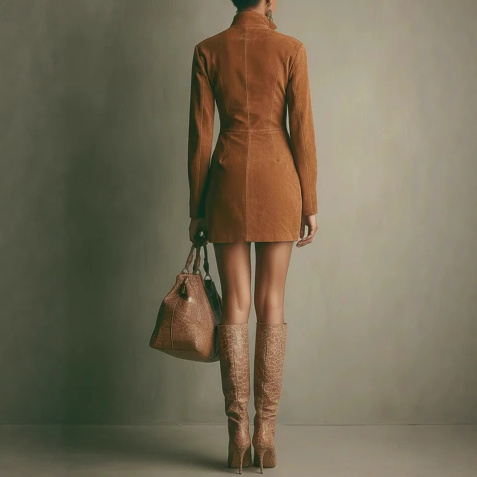 European And American Style Women's Zipper Dress Short/Sleeved Long Sleeve Autumn Winter Independent Website Exclusive_ecoleips.com