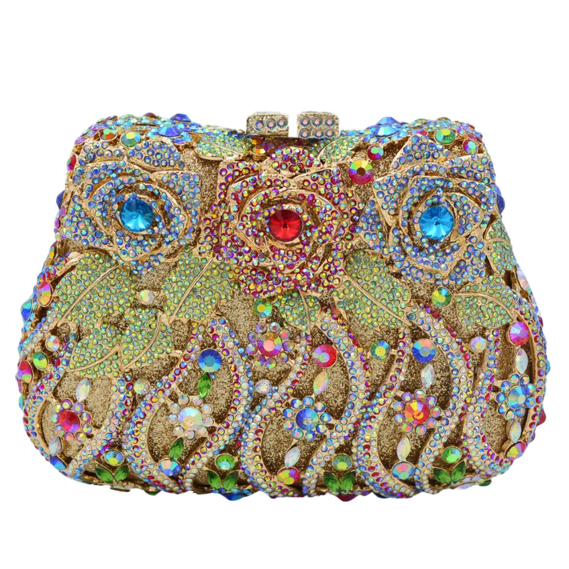 Cross-border nuevo hueco rosa con diamantes bolsas de cena de diamantes bolsas de moda de mano de mujer embrague de cristal
