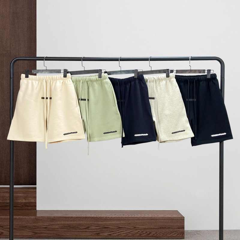 Essentials Loose Casual Fleece-Lined Shorts, Fog Sub-Brand Trendy Couple's American-Style Knee-Length Men's Shorts Essentials Loose Casual Fleece-Lined Shorts, Fog Sub-Brand Trendy Couple's American-Style Knee-Length Men's Shorts