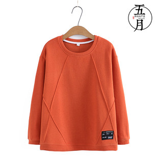 Middle-Aged Plus Size Mother's Clothing Retro Cotton Long-Sleeved Sweatshirt Autumn New Style Women's 100kg Casual Loose Round Neck Top