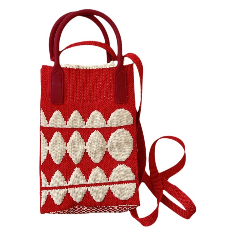 Bolsa de teléfono móvil Plaid bolsa de mensajero de las mujeres Mini pequeño bolso pequeño lindo ligero cuatro estaciones bolso de punto