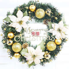 国境を越えたアマゾンの新しいクリスマスの花輪の扉は30cm藤輪40cmの新年の輪を掛けてクリスマスツリーの装飾品を飾ります。