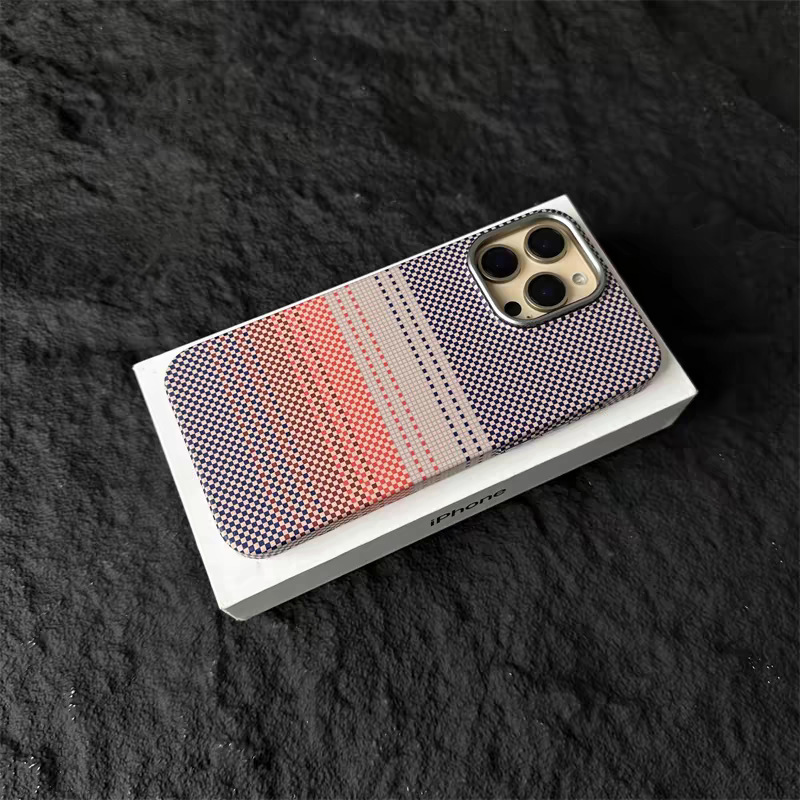 凯夫拉纹理适用苹果17手机壳磁吸iPhone16水贴14金属15Promax硬壳|undefined