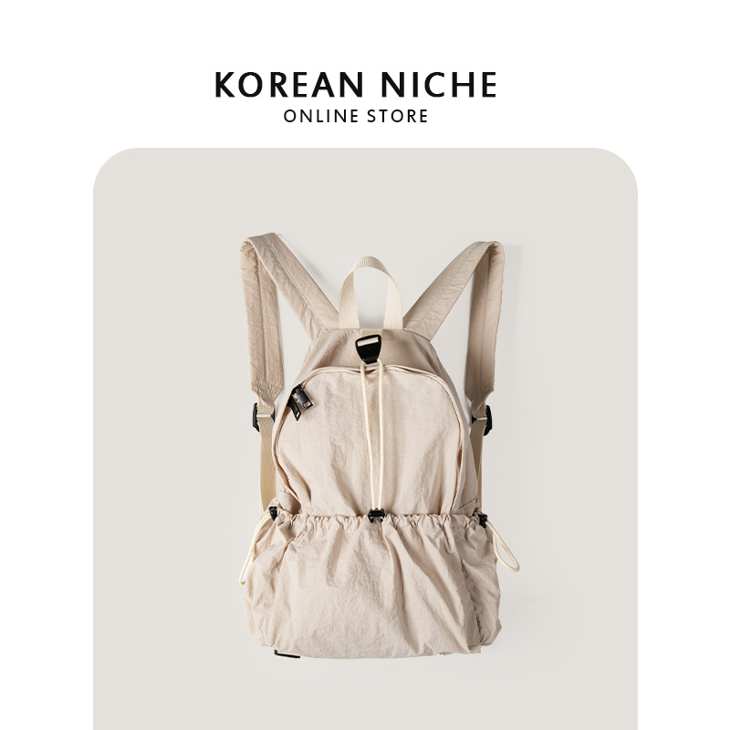 2024 Sommer neuer koreanischer Nischenrucksack mit großer Kapazität und gefaltetem, leichtem Nylon-Freizeit-Pendler-Reiserucksack_voghion.com