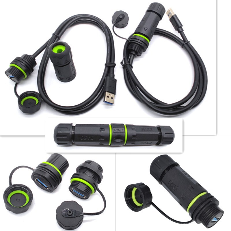 M20-Usb Plug and Socket Straight-Through Docking USB Data Signal Extension Cable Outdoor Waterproof Connector Plug-In Type M20-Usb Plug and Socket Straight-Through Docking USB Data Signal Extension Cable Outdoor Waterproof Connector Plug-In Type