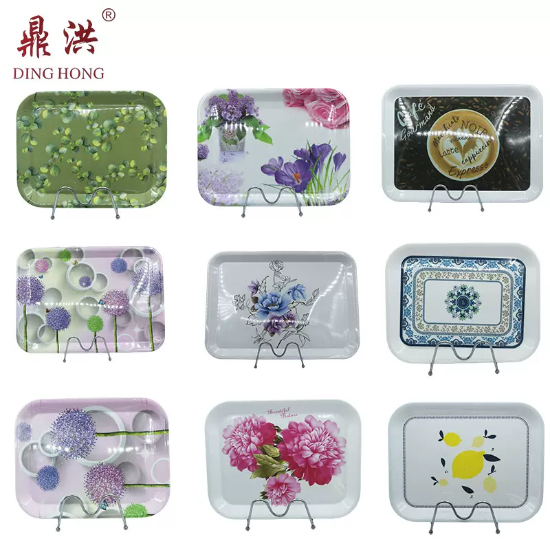 批发盘子密胺仿瓷长方形托盘加厚家用茶杯凉水壶收纳盘商用展示盘
